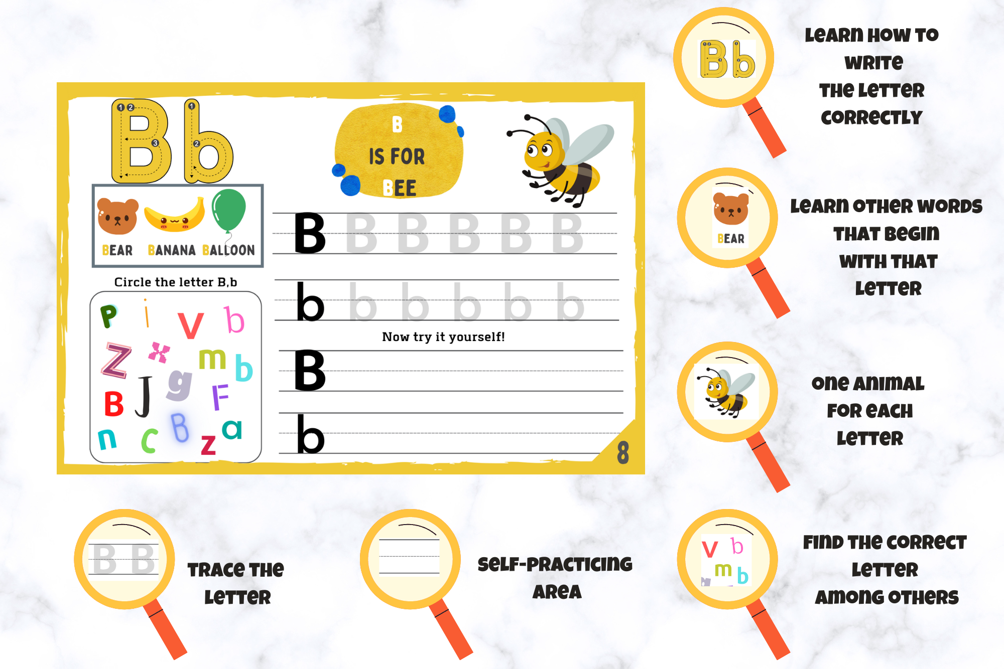 Child learning with the book